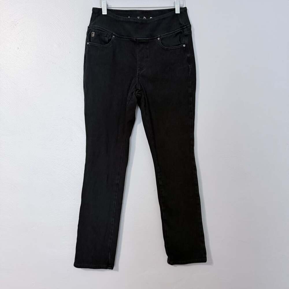 Belle By Kim Gravel Pull On Jeans Size 10 Black Denim